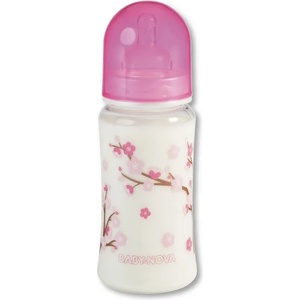 Baby-Nova Пластмасово шише с широко гърло Baby Nova PA - 300 ml, розово (48000) - ozone
