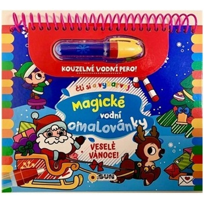 Veselé Vánoce Čti a vybarvuj Magické vodní omalovánky
