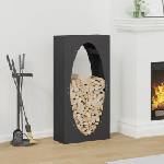 vidaXL Стойка за дърва, черна, 50x23x100 см, студеновалцувана стомана (864181)