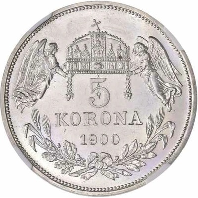 Mincovna Kremnica Strieborná minca 5 korona Františka Jozefa I. Uhorská razba 1908 24 g