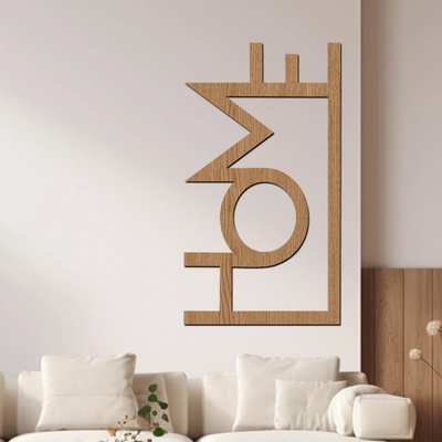 dřevo života Dřevěný nápis na zeď HOME Rozměry (cm): 22x40, Zvolte barvu dekoru: Horský dub