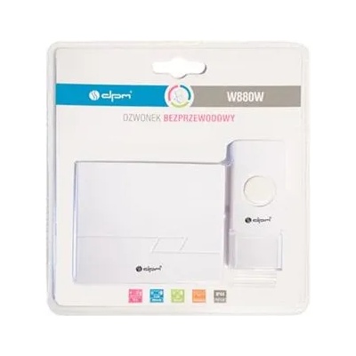 DPM w880w - Безжичен звънец, бял, 50м, 2хАА, 23a, 16 мелодии (w880w)