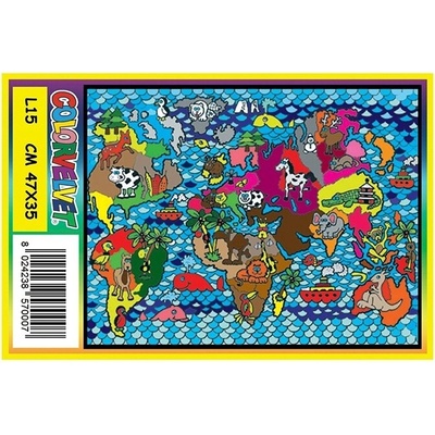 Colorvelvet L15 Mapa zamatová omaľovánka obraz 47x35cm