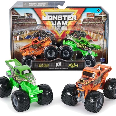 MONSTER JAM 2 VOZIDLÁ MONSTER TRUCK BOG HOG VS KING SLING 1:64