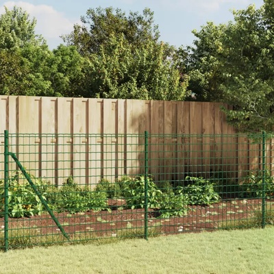 vidaXL Drátěný plot s přírubami zelený 0,8 x 25 m
