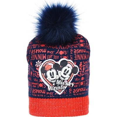 dívčí zimní čepice Minnie Mouse HS4046 tmavě modrá /červená