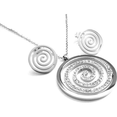 Steel Jewelry set náhrdelník a náušnice spirálka z chirurgické oceli SET500418 – Zboží Dáma