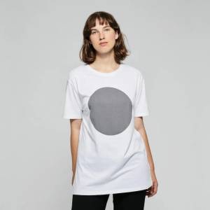 March Design Studio Светлоотразителна тениска с щампа на бял цвят