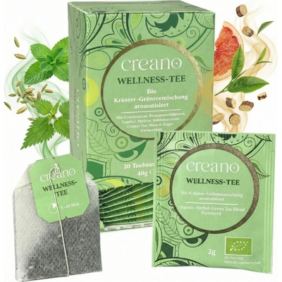 Creano Bio Wellness Tea Bylinný restart 20 sáčků