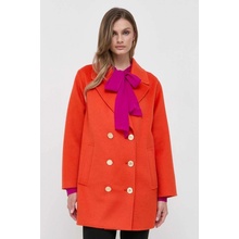 Luisa Spagnoli vlnený kabát prechodný oranžový 540209
