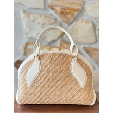 Coccinelle kabelka COLETTE rafia white/caramel