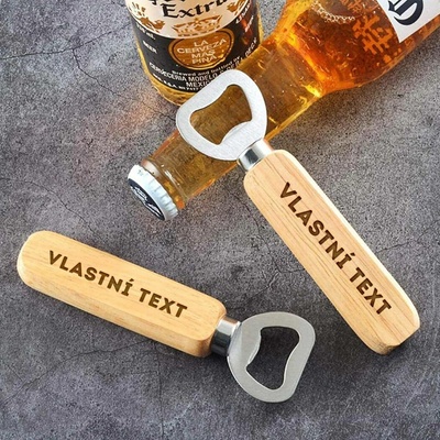 Dřevia Dřevěný otvírák na pivo - vlastní text nebo jméno