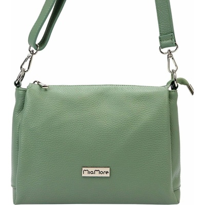 Mia More Mia More Itálie Tříoddílová malá/střední pistáciová kožená crossbody kabelka no. 002
