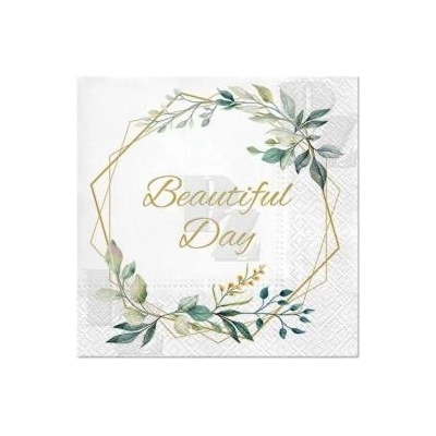 Paw papírové ubrousky svatební Leaves Frame SDL 127800 33x3x20 – Zboží Mobilmania