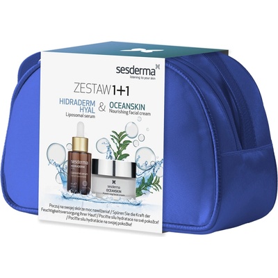 Sesderma Oceanskin + Hidraderm Hyal kozmetická taštička sérum 30 ml + krém 50 ml