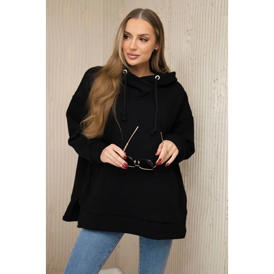 Fashionweek Zateplená mikina se zipem na boku volný oversize střih ideální pro moletky K9380 grafitová