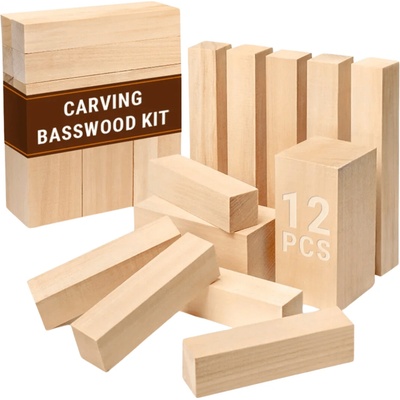 BeaverCraft polotovary Wood Carving Blocks Set 12pcs of Basswood lípa