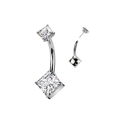 Šperky4U PUSH IN piercingu do pupíku titan TIT1354-C