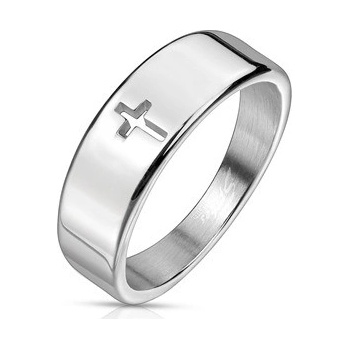 Spikes USA ocelový prsten latinský kříž OPR0114