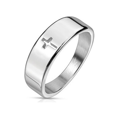 Spikes USA ocelový prsten latinský kříž OPR0114