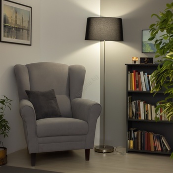 Brilagi - LED подова лампа CERIA 1xE27/40W/230V Ø 45 см черна/матов хром (BG2935)