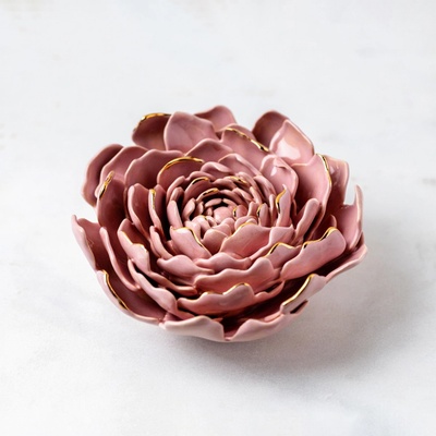 Jaure.ART Keramický Květ pivoňky - Light Pink