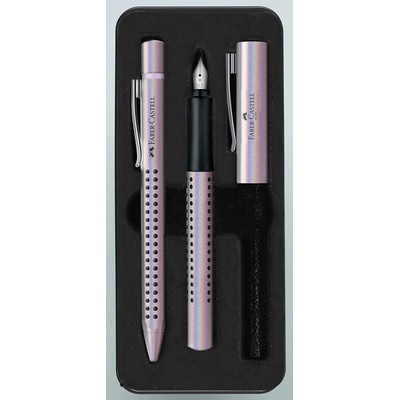 Faber Castell 201533 Grip dárková sada plnícího a kuličkového pera perleťová 3 ks