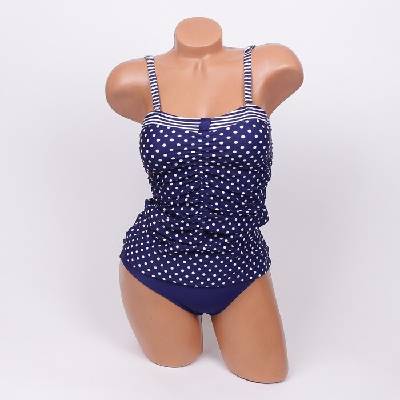 Дамски танкини в синьо на бели точки - чашка b