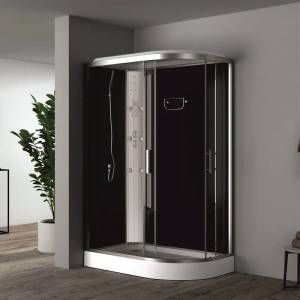 Inter Ceramic Хидромасажна душ кабина ЛИНДА ICSH 8115L NEW EASY ASSEMBLE Inter Ceramic, 120x80x215см, 4мм, 6 водни дюзи, радио, LED осветление (8115L NEW EASY ASSEMBLE)
