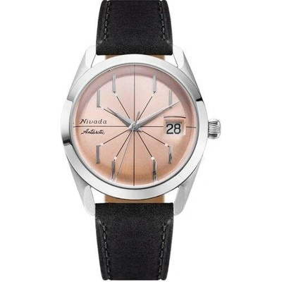 Nivada Grenchen Antarctic Salmon Spider Black Leather