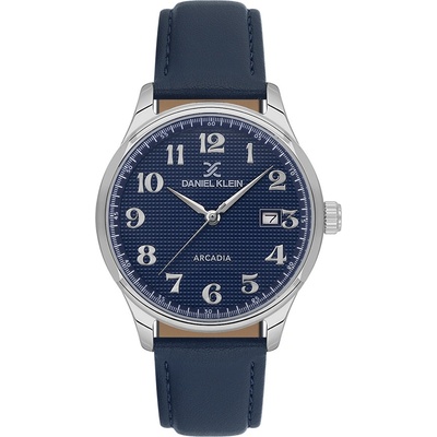 Daniel Klein DK. 6.14051-3 Мъжки часовник, Син- Син циферблат, Каишка от естествена кожа