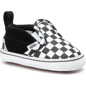 Vans Slip-On V Crib Checker detské letné topánky black/truewhite