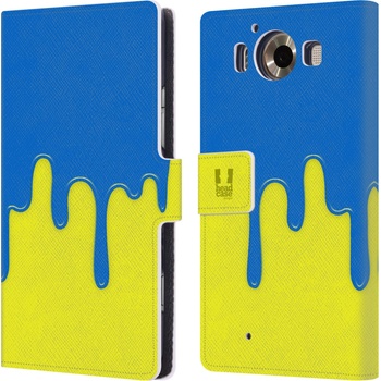 Pouzdro HEAD CASE Microsoft Lumia 950 / LUMIA 950 DUAL SIM Rozlitá barva modrá a žlutá
