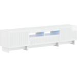 vidaXL 5 части LED ТВ шкаф Бял гланц Инженерна дървесина (3416421)
