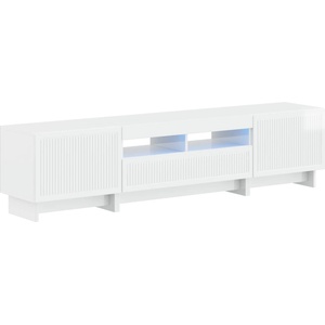 vidaXL 5 части LED ТВ шкаф Бял гланц Инженерна дървесина (3416421)