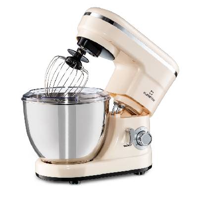 Klarstein Bella Mini, kuchyňský robot, 1200 W, 6 stupňů, 4 l, pulzní funkce, nerezová ocel Krémová