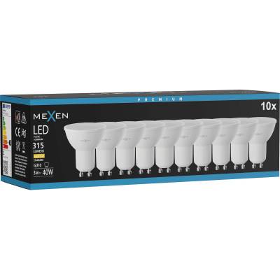 Mexen Nova 10x LED крушка GU10, 3W, Топла - 3000K, 315 lm - L107-GU10-0330-01x10 (L107-GU10-0330-01x10)