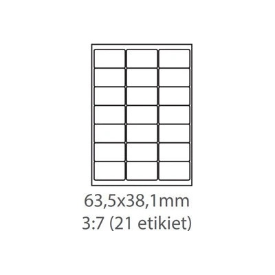 etikety ECODATA Samolepiace 63,5x38,1 univerzálne biele (100 listov A4/bal.) ECO-06303800