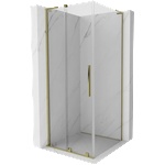 Mexen Velar L плъзгаща се душ кабина 90 x 90 см, прозрачна, златиста - 871-090-090-03-50 (871-090-090-03-50)