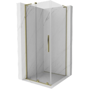 Mexen Velar L плъзгаща се душ кабина 90 x 90 см, прозрачна, златиста - 871-090-090-03-50 (871-090-090-03-50)