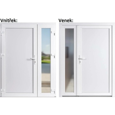 Soft dvoukřídlé plné+Sklo Nisip bílá levé 130 x 200 cm
