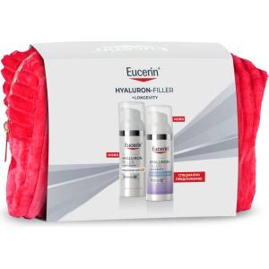 Eucerin Hyaluron-Filler + Longevity Комплект - Дневен и Нощен крем, 50 + 50 ml + Несесер