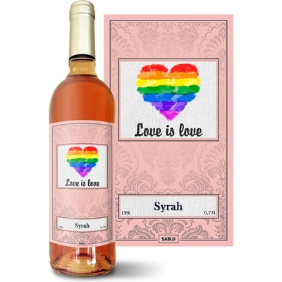 Sablio Love is Love Syrah ružové suché víno 12 % 0,75 l (čistá fľaša)