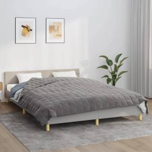 vidaXL Утежнено одеяло сиво 200x200 см 13 кг плат (350779)