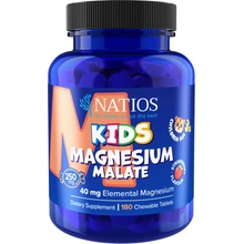 NatiosKids Magnesium Malate 250 mg jahoda 180 cmúľacích tabliet