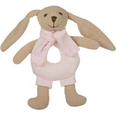 CANPOL BABIES zajíček Bunny s chrastítkem růžový