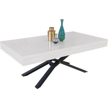 IVM BG Разтегателна маса Тоскана с повдигащ механизъм - бял гланц