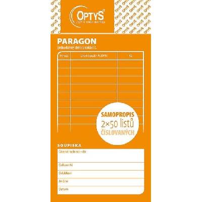 Optys 1089 Paragon obchodní, samopropisovací číslovaný, 2x50 listů