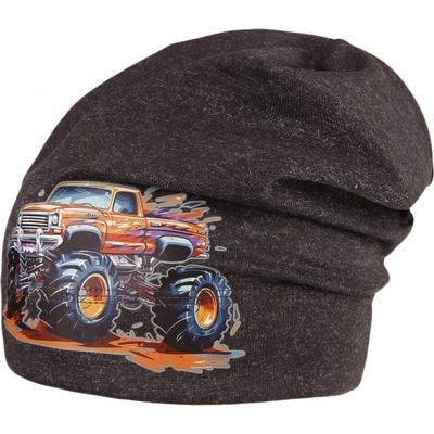 Dráče Bavlnená čiapka Dráča Pepe 34 čierna / melír terénne auto