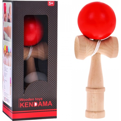 Mamido Dětská dřevěná hra Kendama červená